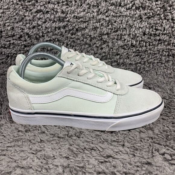 VANS Ward Suede Canvas Sneakers Women's 8.5 Mint Green White Skate Shoes Retro - Picture 3 of 8